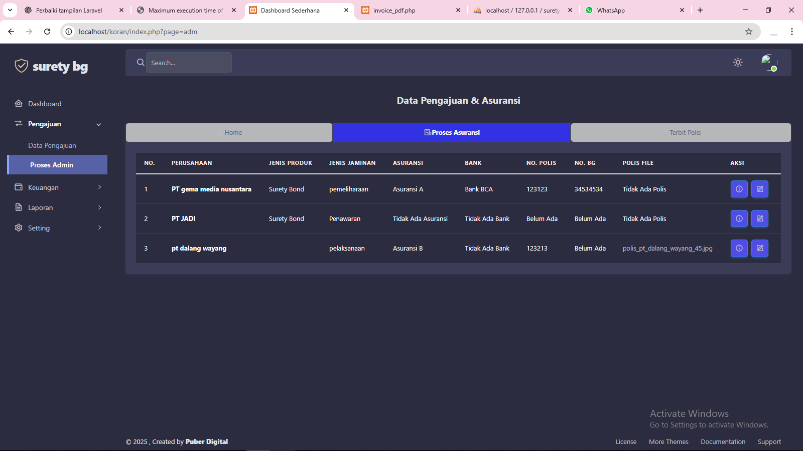 Screenshot Menu Utama